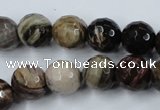 CWJ214 15.5 inches 12mm faceted round wood jasper gemstone beads