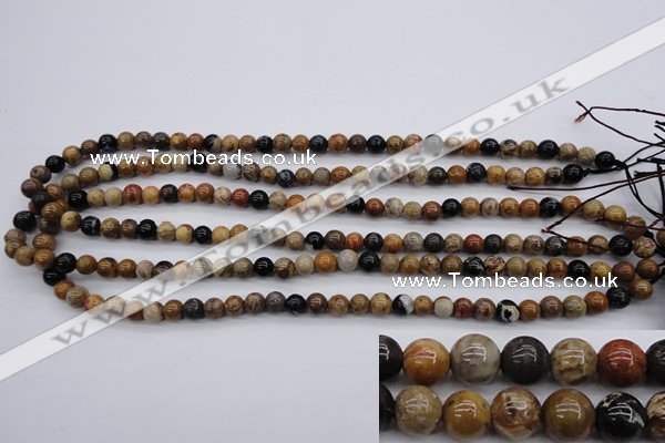 CWJ261 15.5 inches 6mm round wood jasper gemstone beads wholesale