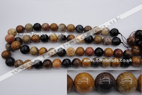 CWJ265 15.5 inches 14mm round wood jasper gemstone beads wholesale