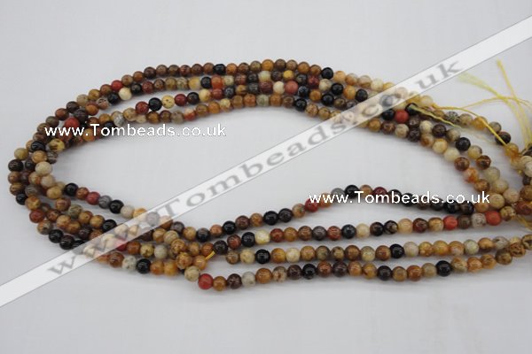 CWJ280 15.5 inches 5mm round wood jasper gemstone beads wholesale