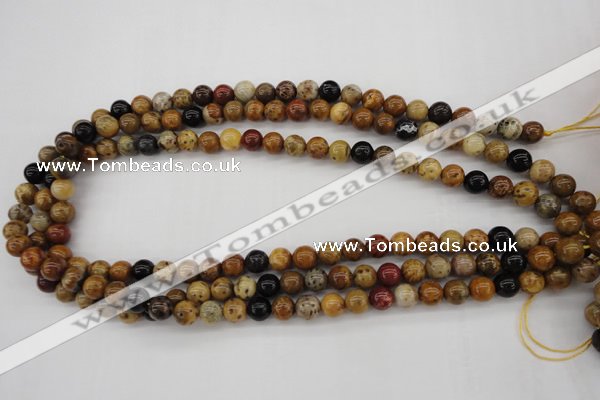 CWJ281 15.5 inches 7mm round wood jasper gemstone beads wholesale