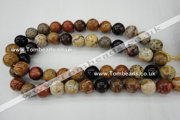 CWJ284 15.5 inches 16mm round wood jasper gemstone beads wholesale