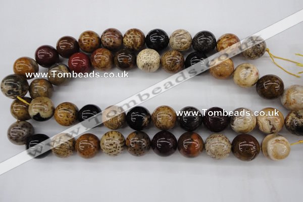 CWJ285 15.5 inches 17mm round wood jasper gemstone beads wholesale