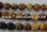 CWJ302 15.5 inches 8mm faceted round wood jasper gemstone beads