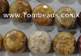 CWJ309 15.5 inches 16mm faceted round wood jasper gemstone beads