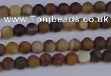 CWJ410 15.5 inches 4mm round matte wood jasper beads wholesale