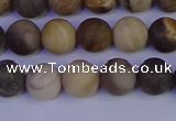 CWJ412 15.5 inches 8mm round matte wood jasper beads wholesale