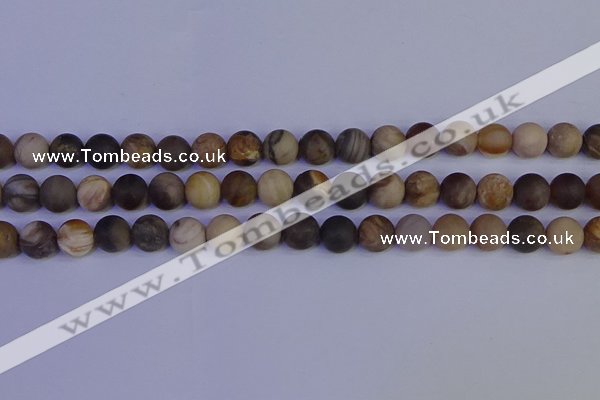 CWJ413 15.5 inches 10mm round matte wood jasper beads wholesale