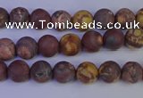 CWJ420 15.5 inches 4mm round matte wood eye jasper beads