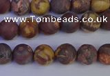 CWJ421 15.5 inches 6mm round matte wood eye jasper beads