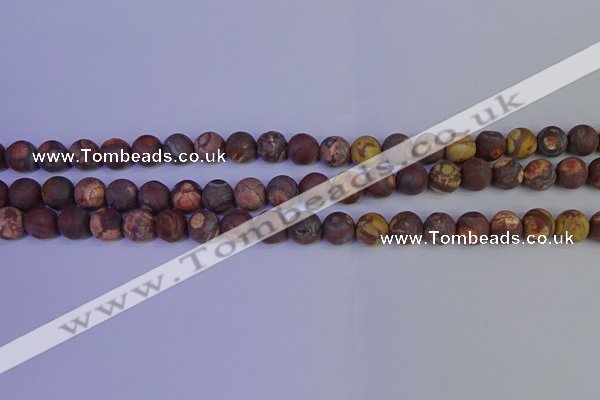 CWJ422 15.5 inches 8mm round matte wood eye jasper beads