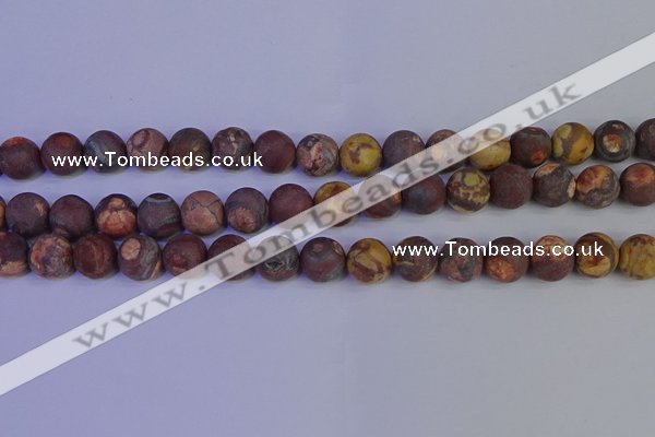 CWJ424 15.5 inches 12mm round matte wood eye jasper beads