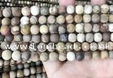 CWJ441 15.5 inches 6mm round matte wood jasper beads wholesale