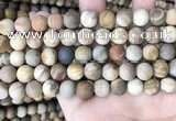 CWJ442 15.5 inches 8mm round matte wood jasper beads wholesale