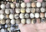 CWJ443 15.5 inches 10mm round matte wood jasper beads wholesale