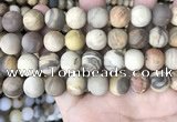 CWJ444 15.5 inches 12mm round matte wood jasper beads wholesale