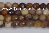 CWJ475 15.5 inches 4mm faceted round wood jasper gemstone beads