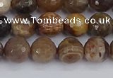 CWJ477 15.5 inches 8mm faceted round wood jasper gemstone beads