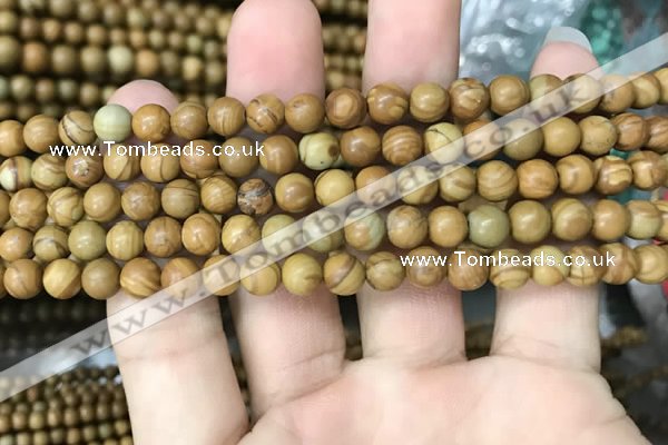 CWJ511 15.5 inches 6mm round wooden jasper beads wholesale