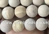 CWJ520 15.5 inches 4mm round matte wooden jasper beads wholesale