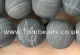 CWJ560 15.5 inches 12mm round matte coffee wood jasper beads wholesale