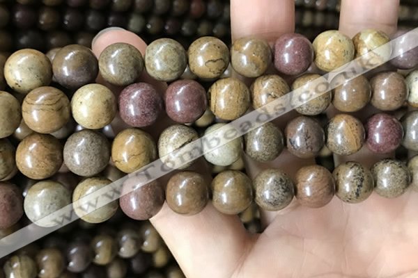 CWJ565 15.5 inches 10mm round wood jasper beads wholesale