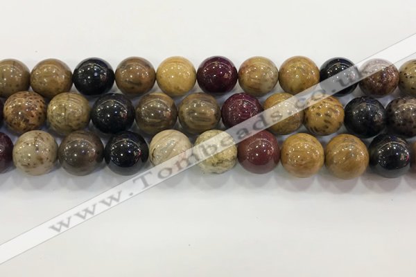 CWJ585 15.5 inches 14mm round wooden jasper beads wholesale