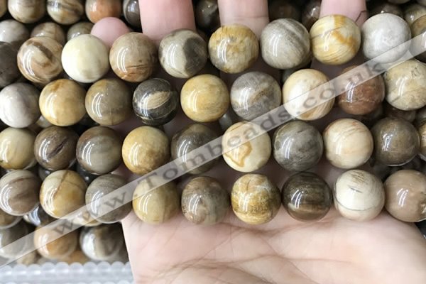 CWJ595 15.5 inches 14mm round wood jasper beads wholesale