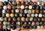 CWJ629 15 inches 8mm faceted round wooden jasper beads wholesale