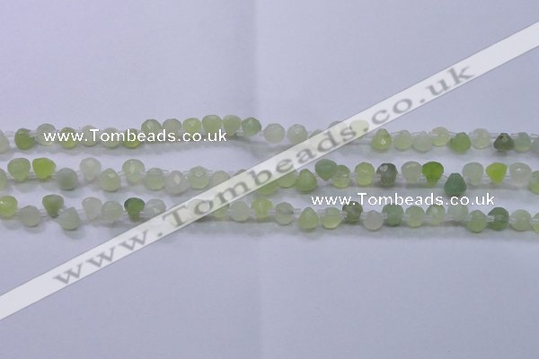 CXJ215 Top drilled 7*7mm faceted teardrop New jade beads