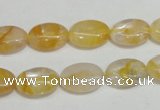 CYC01 15.5 inches 10*14mm oval yellow crystal quartz beads