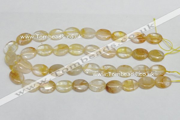 CYC02 15.5 inches 15*20mm oval yellow crystal quartz beads