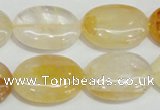 CYC03 15.5 inches 18*25mm oval yellow crystal quartz beads