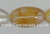 CYC04 15.5 inches 20*35mm oval yellow crystal quartz beads