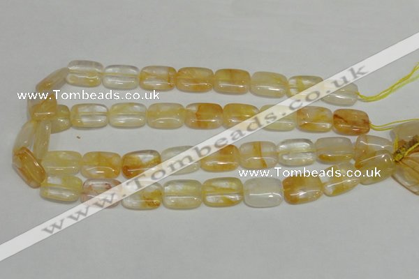 CYC09 15.5 inches 15*20mm rectangle yellow crystal quartz beads