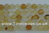 CYC101 15.5 inches 6mm round yellow crystal quartz beads