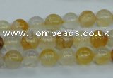 CYC102 15.5 inches 8mm round yellow crystal quartz beads