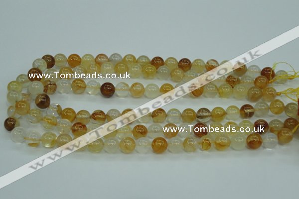 CYC103 15.5 inches 10mm round yellow crystal quartz beads