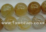 CYC106 15.5 inches 16mm round yellow crystal quartz beads