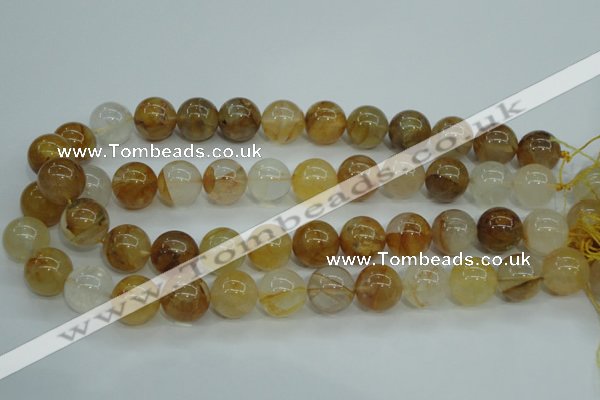 CYC106 15.5 inches 16mm round yellow crystal quartz beads