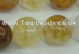 CYC108 15.5 inches 20mm round yellow crystal quartz beads