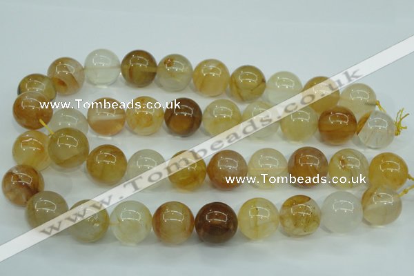 CYC108 15.5 inches 20mm round yellow crystal quartz beads