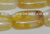 CYC11 15.5 inches 20*35mm rectangle yellow crystal quartz beads