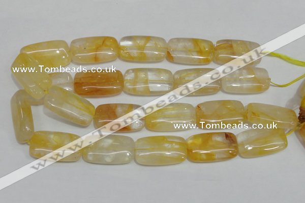 CYC11 15.5 inches 20*35mm rectangle yellow crystal quartz beads