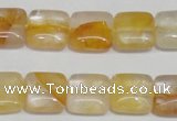 CYC12 15.5 inches 14*14mm square yellow crystal quartz beads