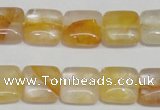 CYC12 15.5 inches 14*14mm square yellow crystal quartz beads