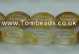 CYC120 15.5 inches 12*16mm rice yellow crystal quartz beads