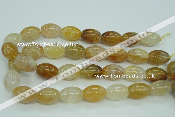 CYC125 15.5 inches 18*25mm rice yellow crystal quartz beads