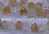 CYC135 Top drilled 7*7mm faceted teardrop yellow quartz beads