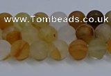 CYC140 15.5 inches 4mm round matte yellow quartz beads wholesale